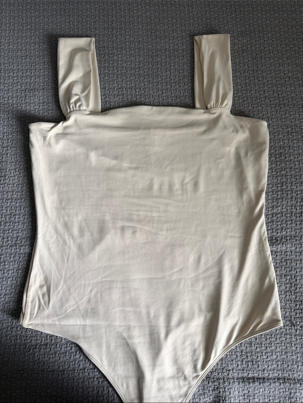 Sleeveless Square-Neck Bodysuit in Cream